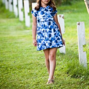 Florence Fancy Blue Printed Sabrina Dress size 10